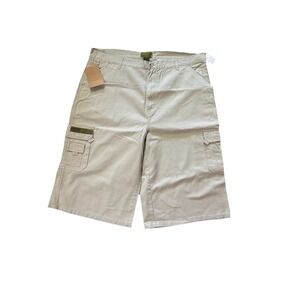 Brand New Chams Men's Size 40 Tan Flat Front cargo Shorts Pockets Comfort